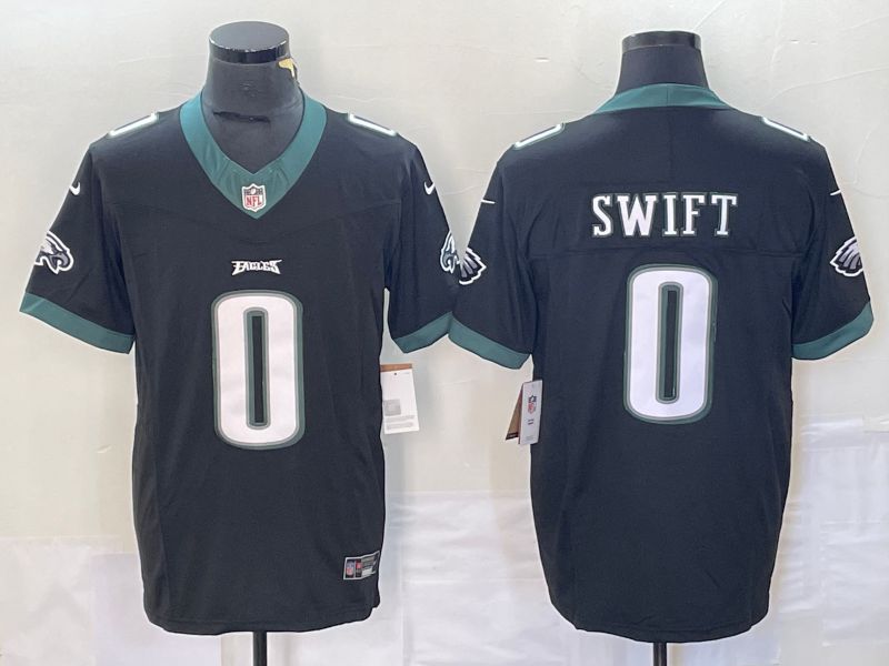 Men Philadelphia Eagles 0 Swift Black Nike Vapor F.U.S.E. Limited NFL Jersey